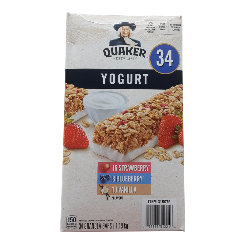 Quaker Chewy Yogurt Granola Bar Variety Pack, 1.19 kg