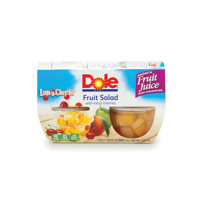 Dole Fruit Salad With Extra Cherries In Fruit Juice, 428mL   (4 x 107mL)