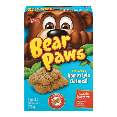Dare Bear Paws Homestyle Oatmeal Soft Cookies, 270 g