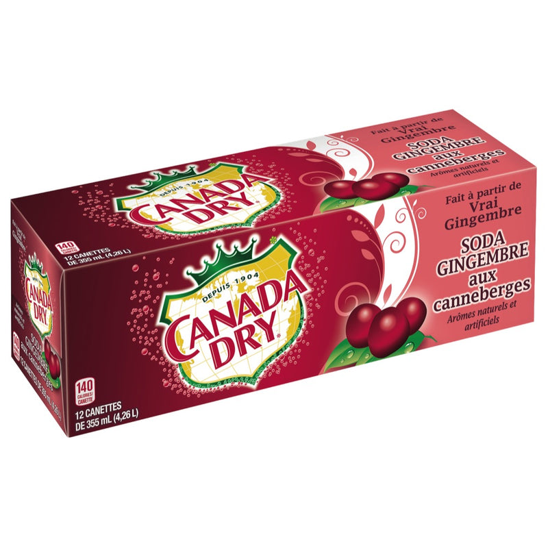 Canada Dry Ginger Soda with Cranberries, 355 mL
