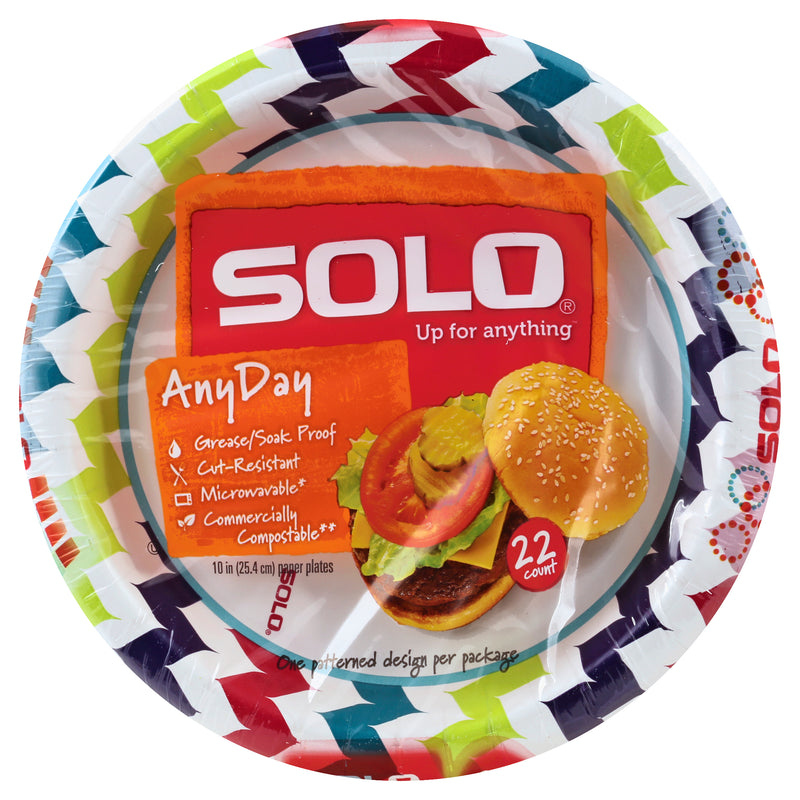 Solo Heavy Duty 10 Paper Plates, 22ct