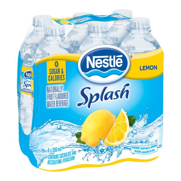 Nestle Splash Lemon, 500 mL, 6 ct