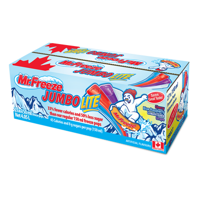 Mr. Freeze Jumbo Lite Pop, 150 mL, 27 ct