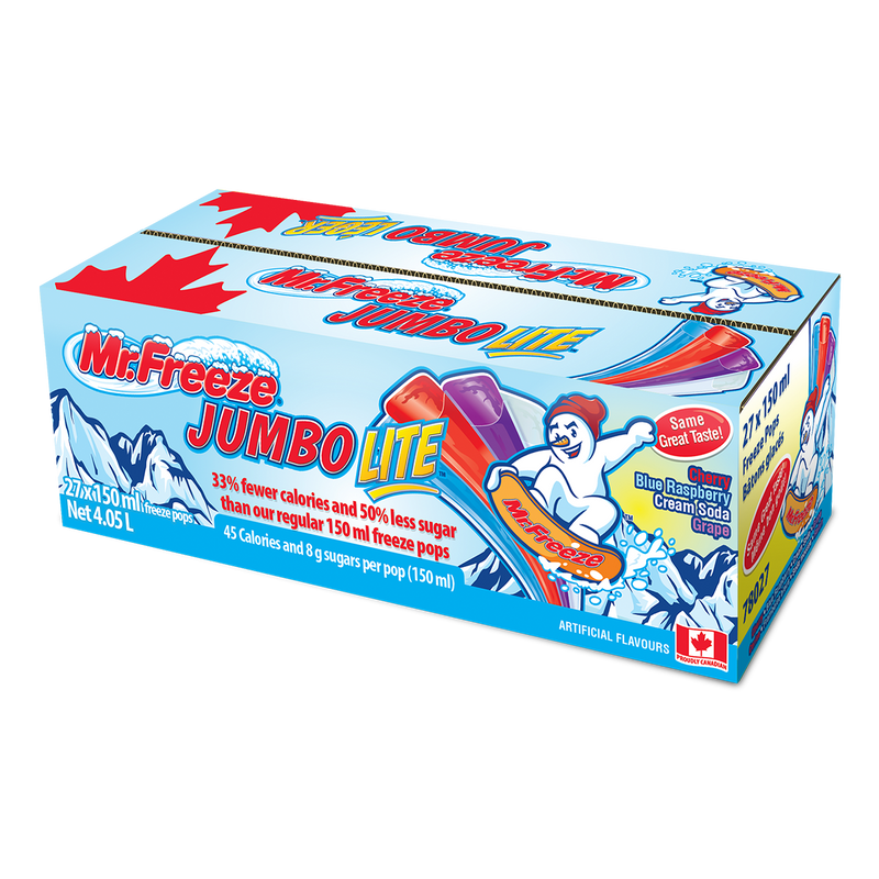 Mr. Freeze Jumbo Lite Pop, 150 mL, 27 ct