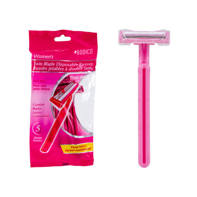 Bodico Twin Blade Disposable Razors, 5pk