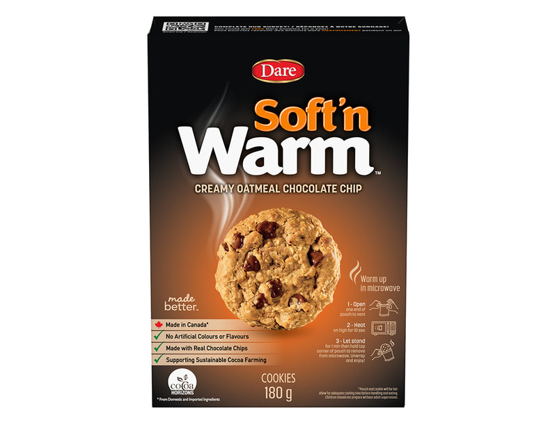 Dare Soft'n Warm Oatmeal Chocolate Chip Cookies, 180 g
