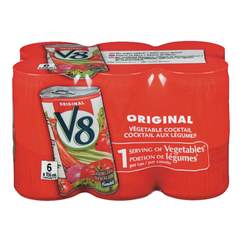 V8 Vegetable Cocktail Mini Cans,  6x 156 mL