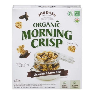 Jordans Chocolate & Cocoa Nibs Organic Morning Crisp Granola Clusters, 450 g