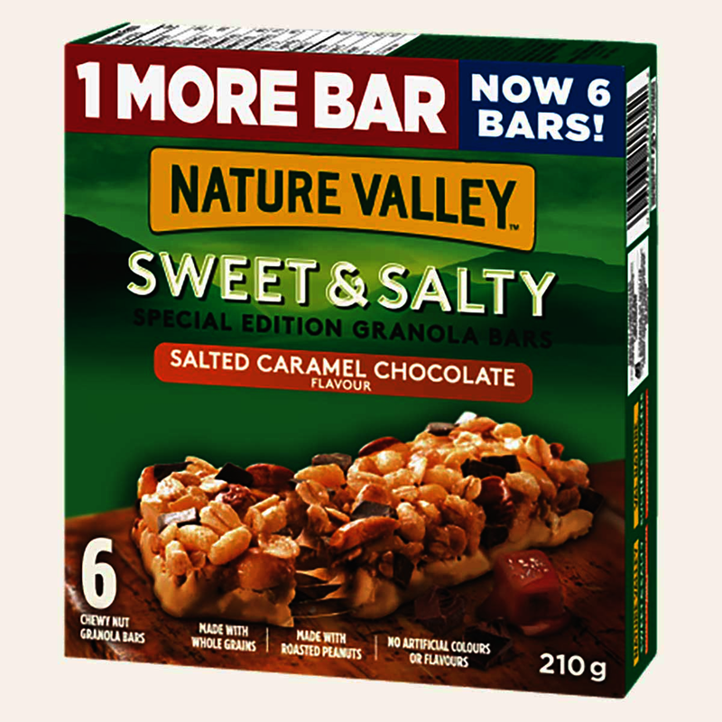 NATURE VALLEY SWEET & SALTY SALTED CARAMEL CHOCOLATE GRANOLA BARS, 210 g