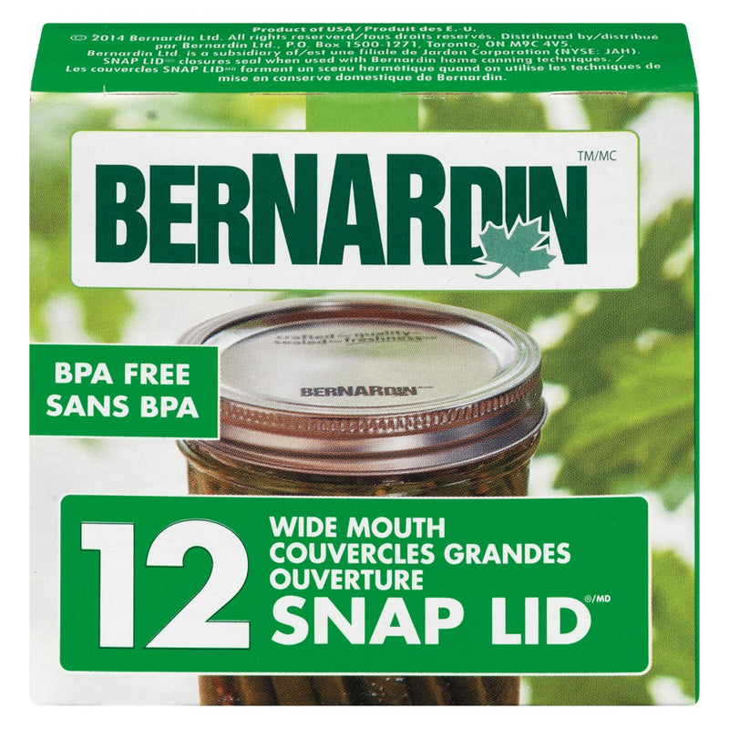 Bernardin Wide Mouth Snap Lids, 12 count