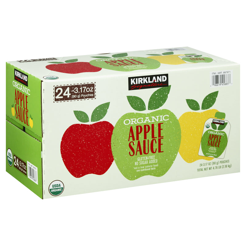 Kirkland Apple Organic Sauce, 90 g, 24 ct