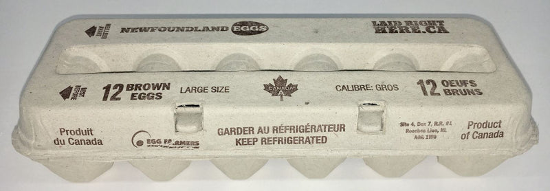 Newfoundland Eggs Large Brown, 12 ct