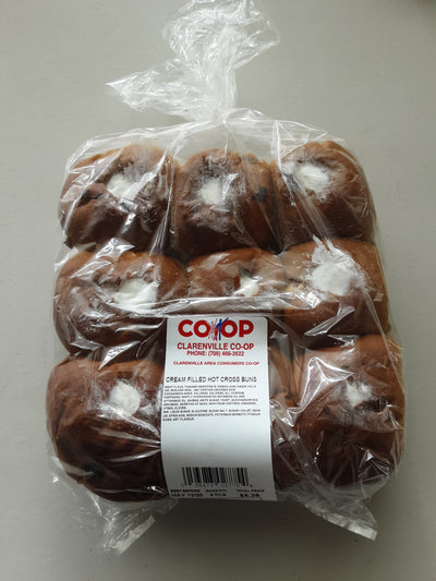 Coop Cream Filled Hot Cross Buns, 1ct