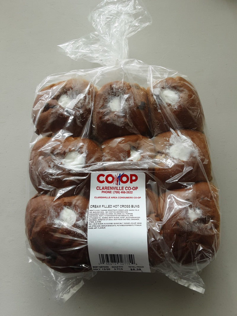 Coop Cream Filled Hot Cross Buns, 1ct