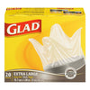 Glad Extra Large Easy Tie Clear Bags, 20 ct