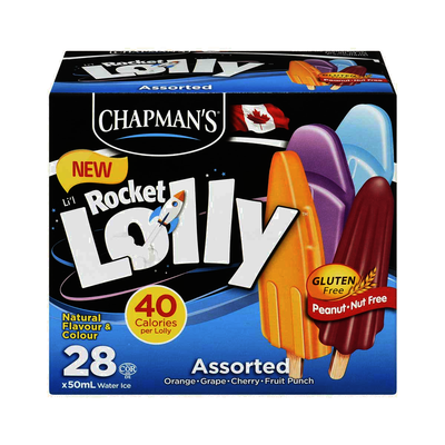 Chapman's Rocket Lolly Assorted Ice Pops, 50 mL, 28 ct