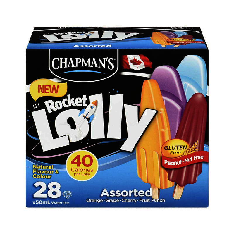 Chapman's Rocket Lolly Assorted Ice Pops, 50 mL, 28 ct