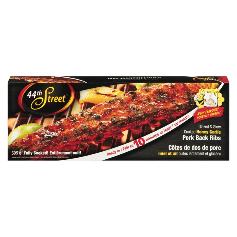 44th Street Honey Garlic Pork Back Ribs, 595 g