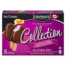 Chapman's Canadian Collection Cookies & Cream Bars, 8 x 55 mL