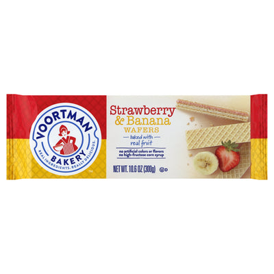 Voortman Strawberry & Banana Wafers, 301 g