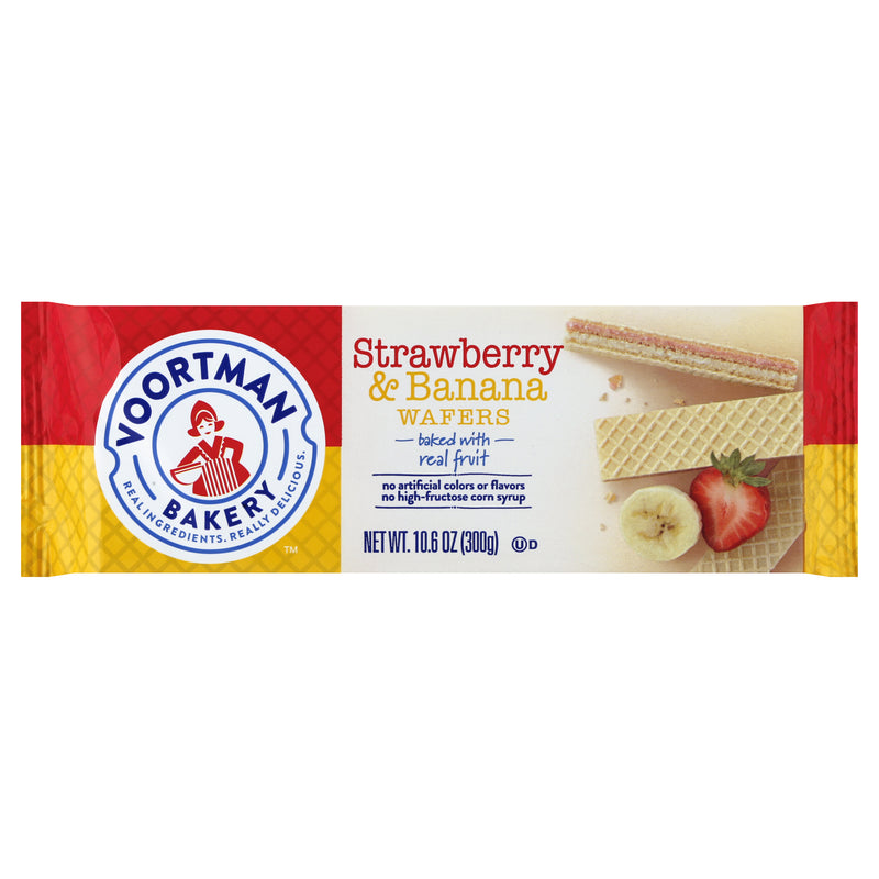 Voortman Strawberry & Banana Wafers, 301 g