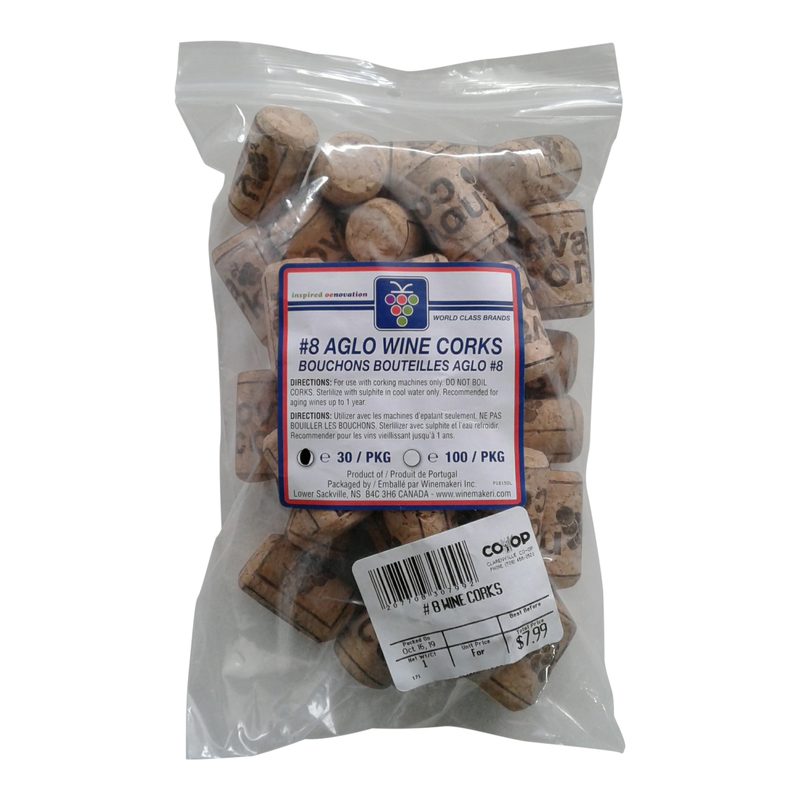 #8 AGLO WINE CORKS, 30PK