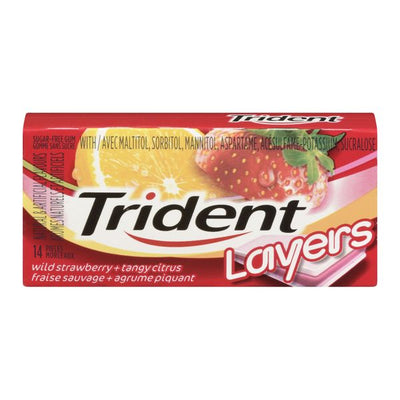 Trident LAyers Wild Strawberry & Tangy Citrus Gum, 14 ct
