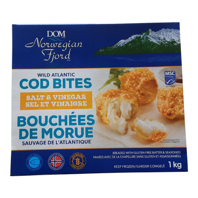 Norwegian Fjord Salt & Vinegar Wild Atlantic Cod Bites, 1 kg