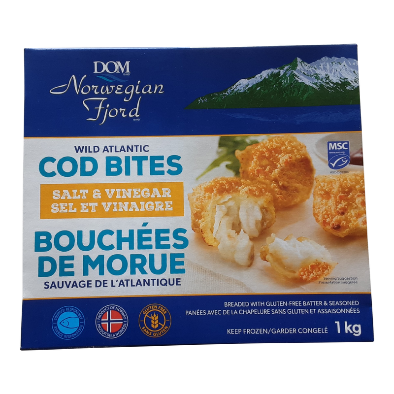 Norwegian Fjord Salt & Vinegar Wild Atlantic Cod Bites, 1 kg