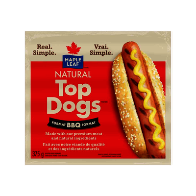 Maple Leaf Natural Top Dogs, 375 g