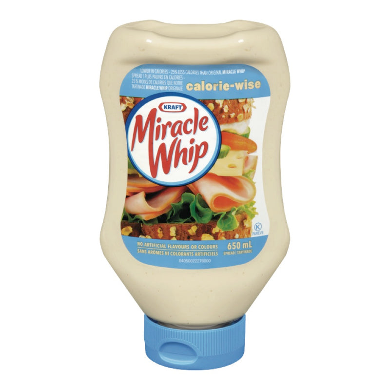 Kraft Miracle Whip Calorie Wise EZ Squeeze Bottle, 650 mL