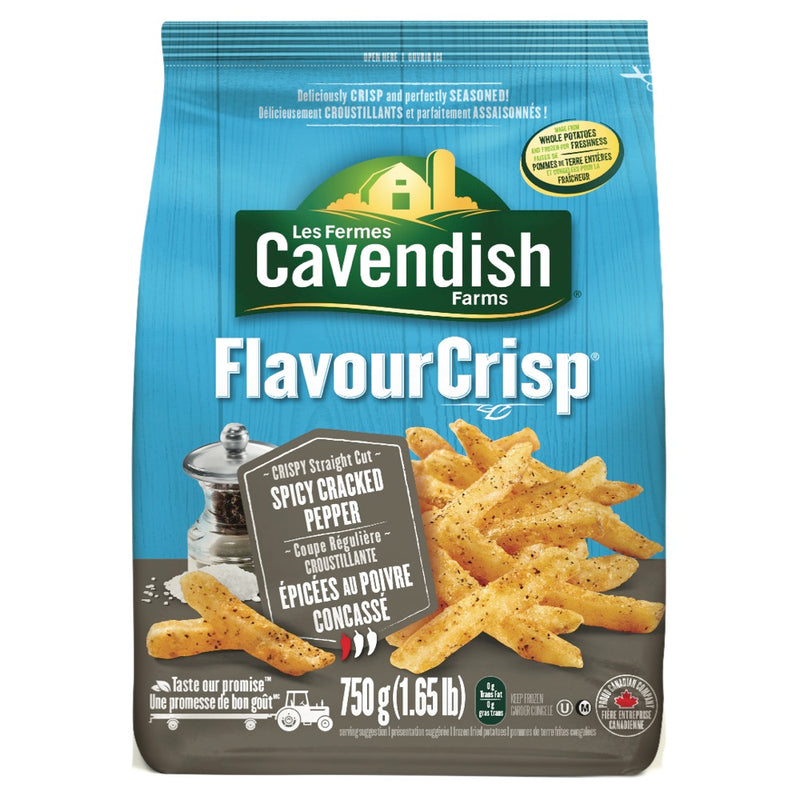 Cavendish Flavour Crisp Spicy Cracked Pepper Straight Cut Fries, 750 g