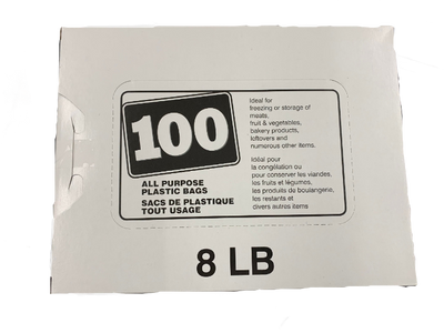 Poly Plastic Bread & Food Storage Bags 8lb,  100 ct