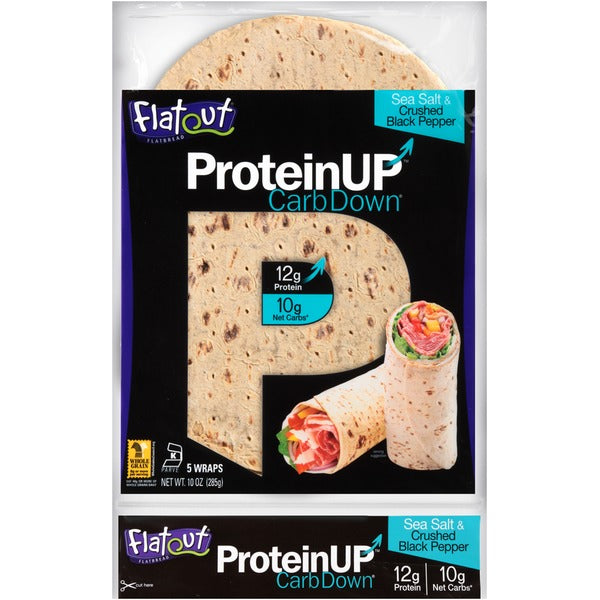 Flat Out Sea Salt & Black Pepper Flatbread, 285g