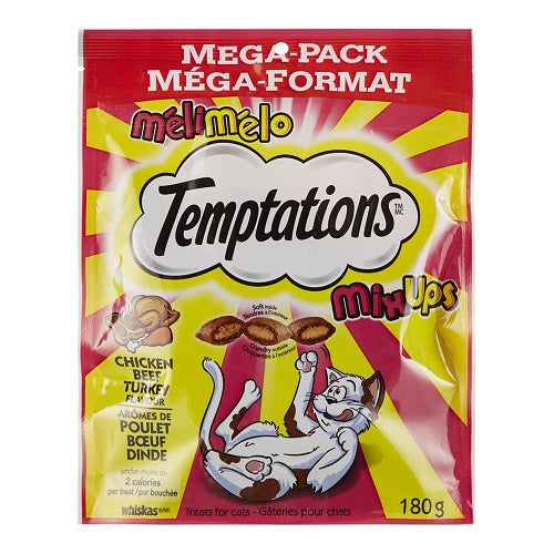 Whiskas Temptation Chicken Beef Turkey Mixups Cat Treats Mega Pack, 180 g