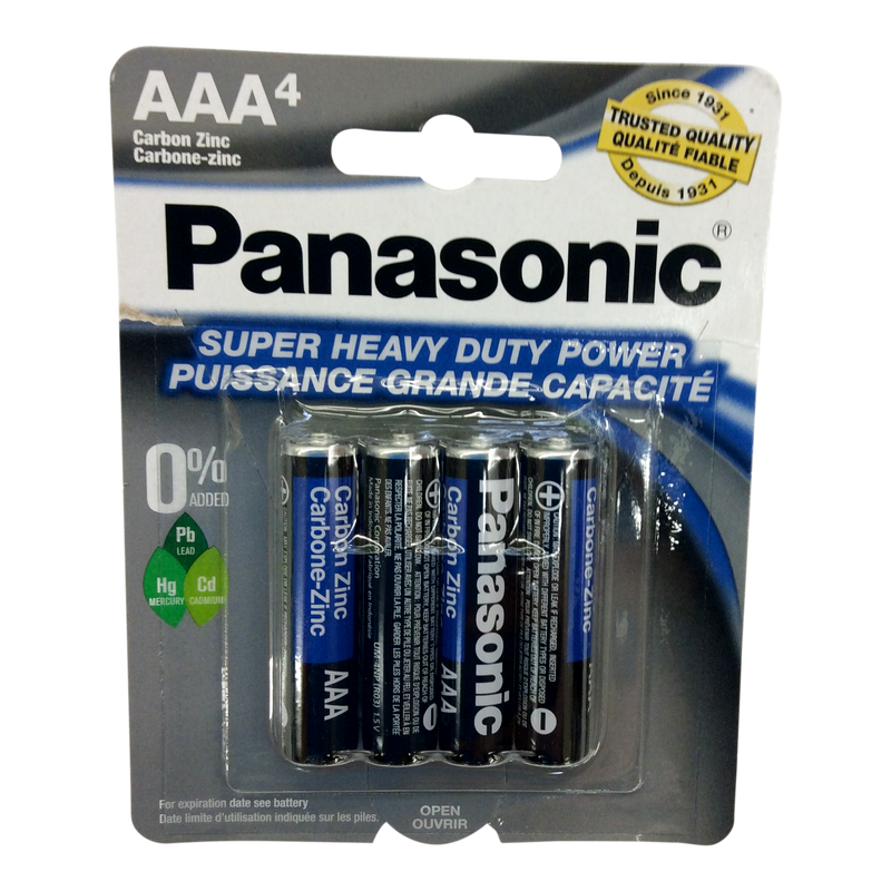 Panasonic AAA Batteries, 4 PK