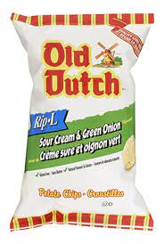 Old Dutch Rip'L Sour Cream & Green Onion Chips, 180 g