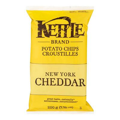 Kettle Brand New York Cheddar Potato Chips, 220 g