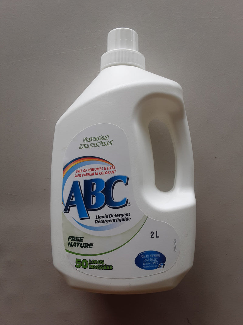 ABC 2X FREE UNSCENTED LAUNDRY DETERGENT, 2L