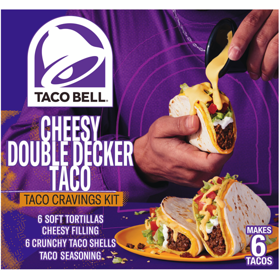 Taco Bell Cheesy Double Decker Taco Cravings Kit, 6 ct