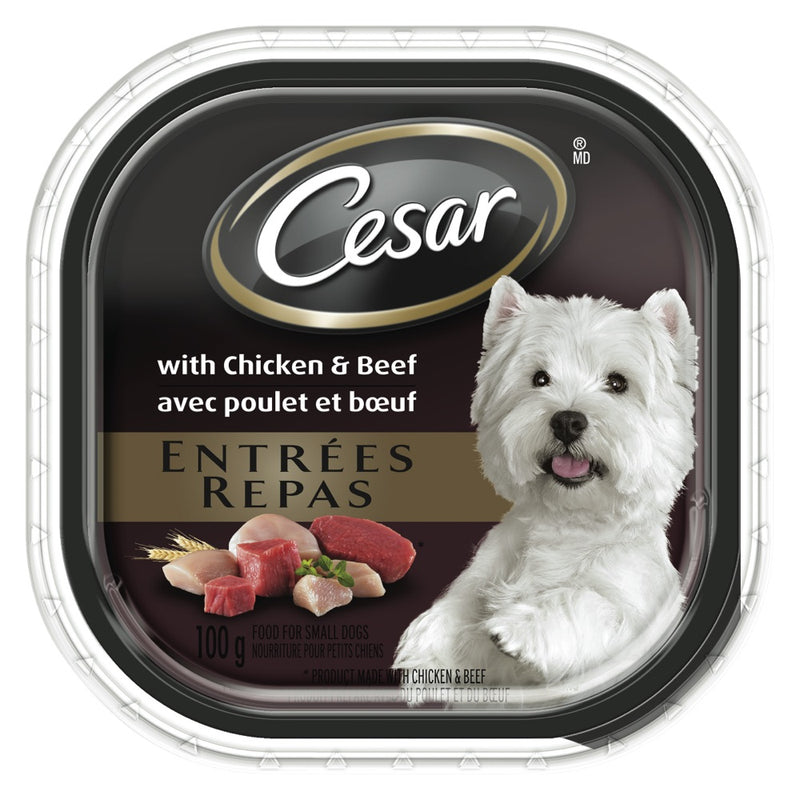 Cesar Chicken & Beef Entrees Dog Food, 100 g