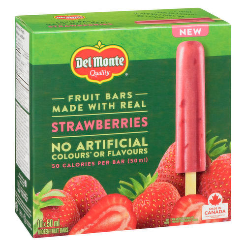 Del Monte Strawberry Fruit Bars, 50 mL, 10 ct