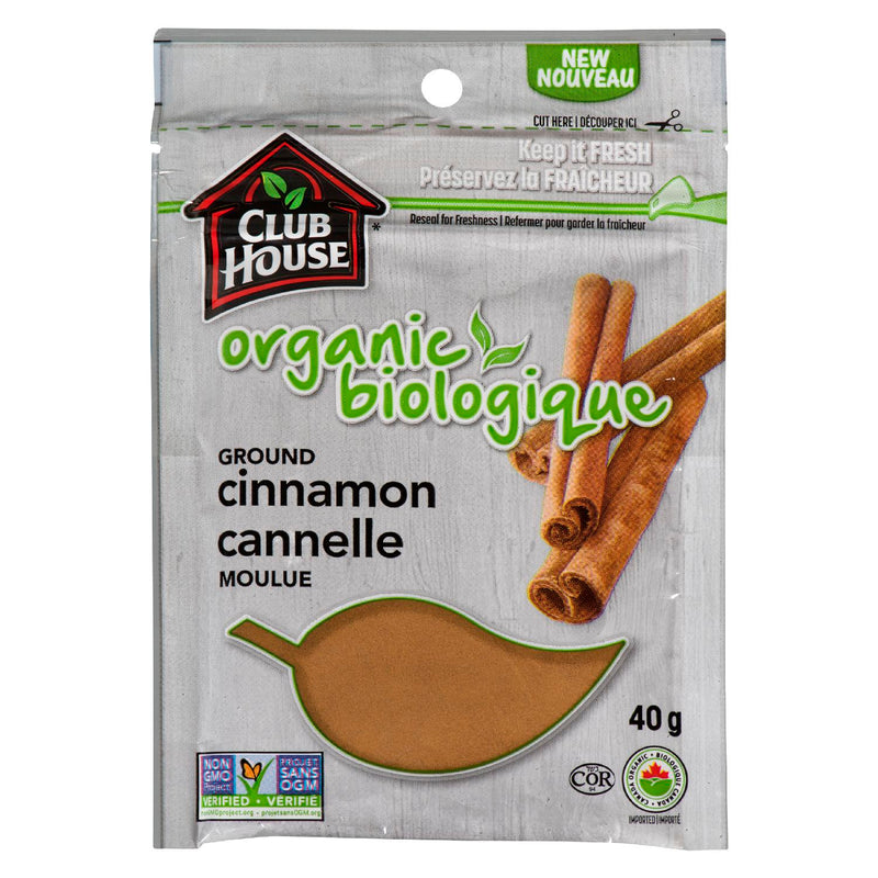 Club House Organic Ground Cinnamon, 40 g