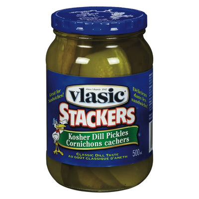 Vlasic Stackers Kosher Dill Pickles, 500 mL