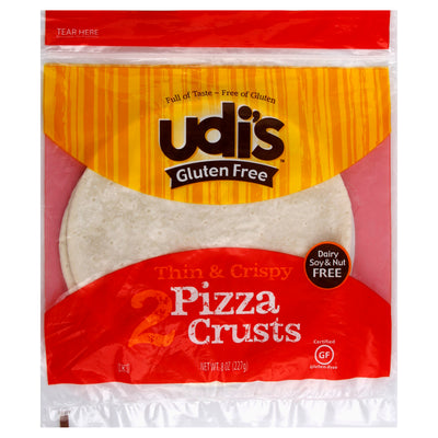 Udi's Gluten Dairy Soy & Nut Free Thin & Crispy Pizza Crusts, 2 count, 227 g