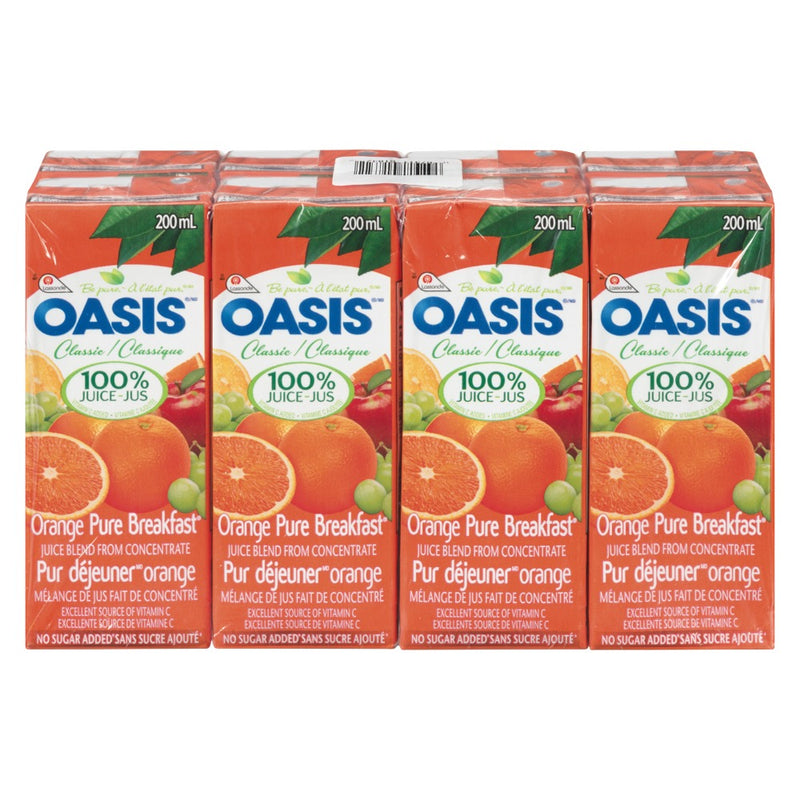 Oasis Classic Orange Pure Breakfast Juice, 8 x 200mL
