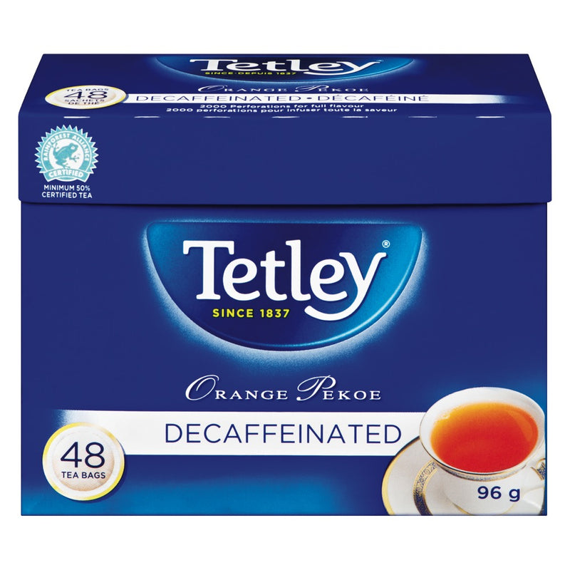 Tetley Orange Pekoe Decaffeinated Tea, 96g  (48ct)