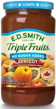 E.D. Smith Triple Fruits No Sugar Added Apricot With Peach & Passionfruit Jam, 375 mL