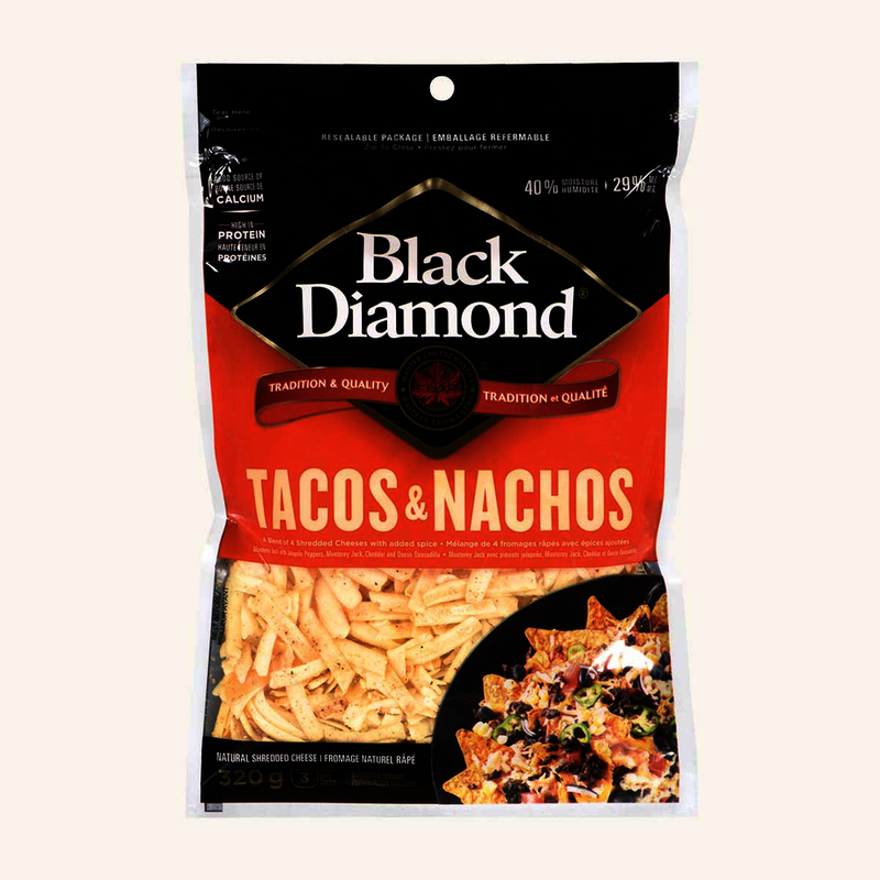 Black Diamond Tacos & Nachos Shredded Cheese, 320g