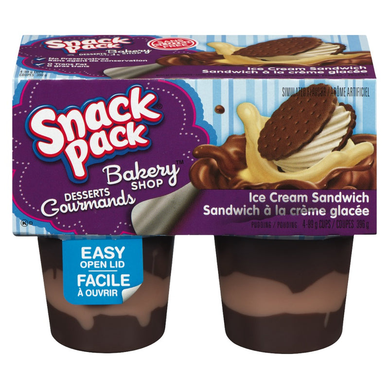 Snack Pack Bakery Shop Ice Cream Sandwich Pudding, 396 g   (4 x 99 g)